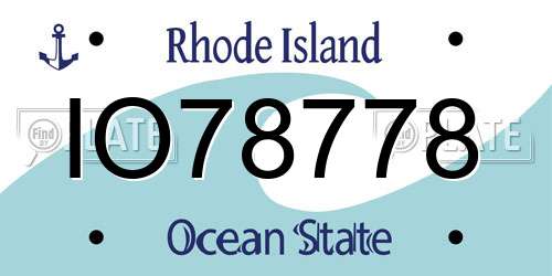 IO78778 Rhode Island License Plate