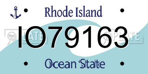 IO79163 Rhode Island License Plate