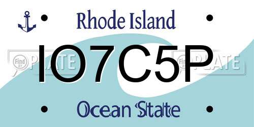 IO7C5P Rhode Island License Plate
