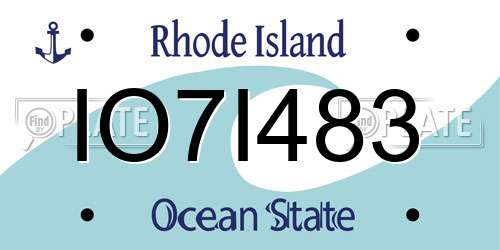 IO7I483 Rhode Island License Plate