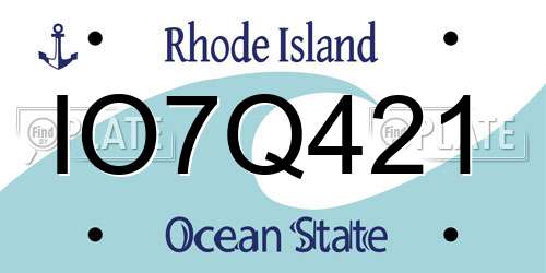 IO7Q421 Rhode Island License Plate