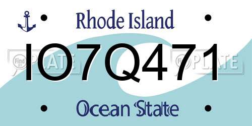 IO7Q471 Rhode Island License Plate