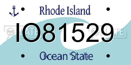 IO81529 Rhode Island License Plate