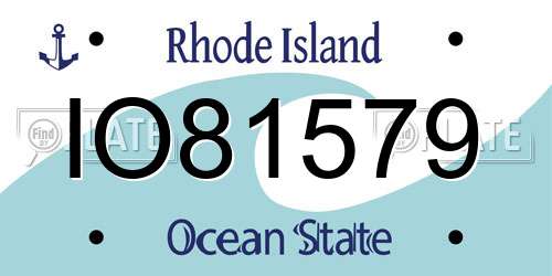 IO81579 Rhode Island License Plate
