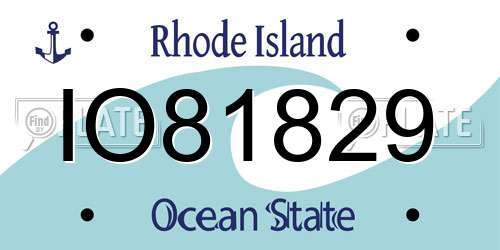 IO81829 Rhode Island License Plate
