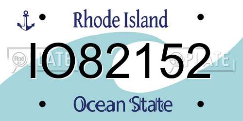 IO82152 Rhode Island License Plate