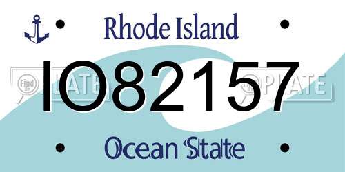 IO82157 Rhode Island License Plate