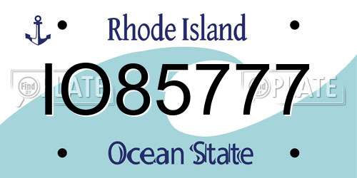 IO85777 Rhode Island License Plate