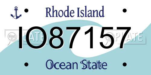 IO87157 Rhode Island License Plate