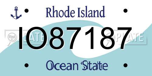 IO87187 Rhode Island License Plate