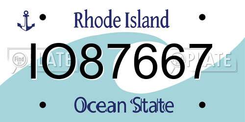 IO87667 Rhode Island License Plate