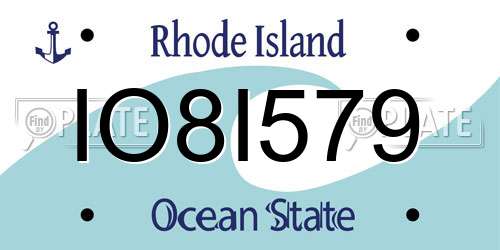 IO8I579 Rhode Island License Plate