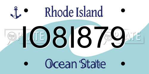 IO8I879 Rhode Island License Plate