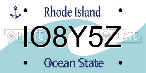 IO8Y5Z Rhode Island License Plate