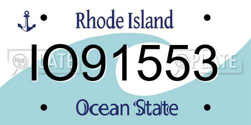 IO91553 Rhode Island License Plate