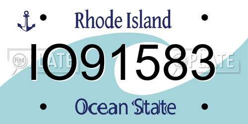 IO91583 Rhode Island License Plate