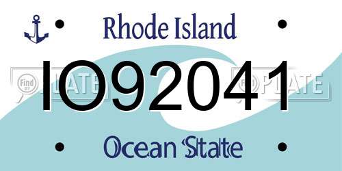IO92041 Rhode Island License Plate