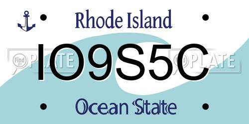 IO9S5C Rhode Island License Plate
