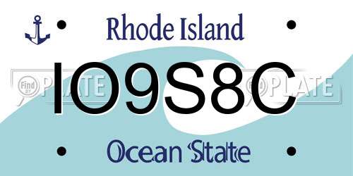 IO9S8C Rhode Island License Plate