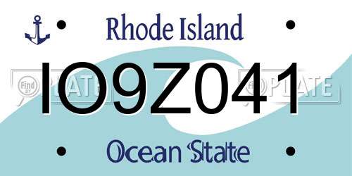 IO9Z041 Rhode Island License Plate