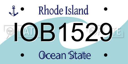 IOB1529 Rhode Island License Plate
