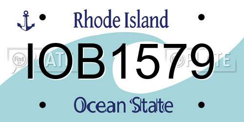IOB1579 Rhode Island License Plate