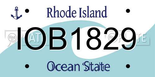 IOB1829 Rhode Island License Plate