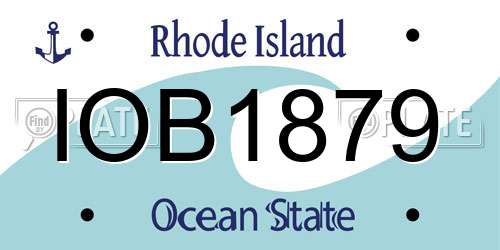 IOB1879 Rhode Island License Plate