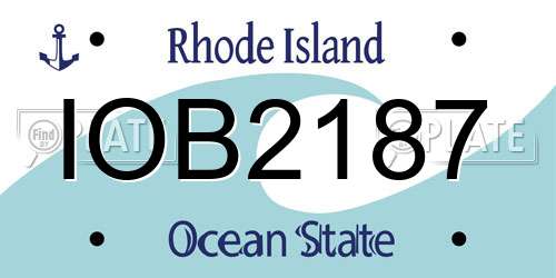 IOB2187 Rhode Island License Plate