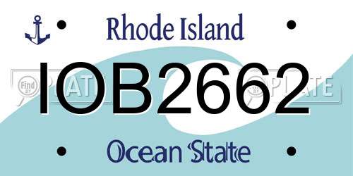 IOB2662 Rhode Island License Plate