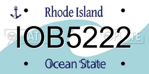 IOB5222 Rhode Island License Plate