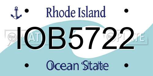 IOB5722 Rhode Island License Plate