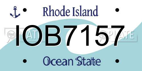 IOB7157 Rhode Island License Plate