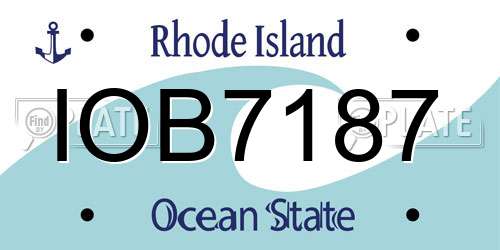 IOB7187 Rhode Island License Plate