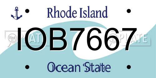 IOB7667 Rhode Island License Plate