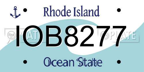 IOB8277 Rhode Island License Plate