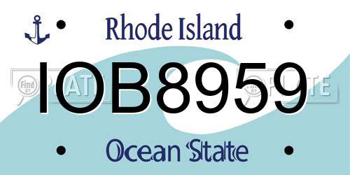 IOB8959 Rhode Island License Plate