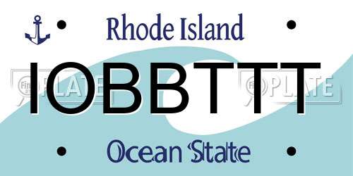 IOBBTTT Rhode Island License Plate