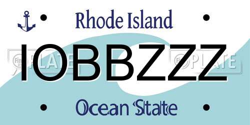 IOBBZZZ Rhode Island License Plate