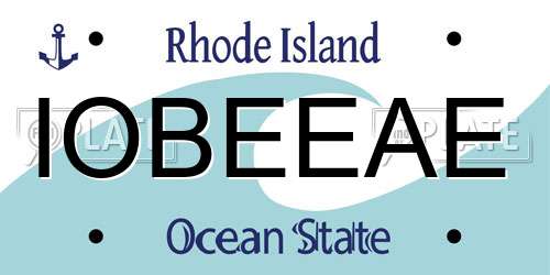 IOBEEAE Rhode Island License Plate