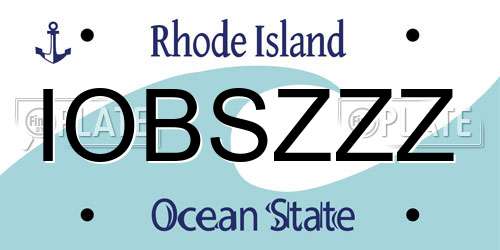 IOBSZZZ Rhode Island License Plate