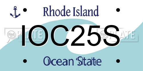 IOC25S Rhode Island License Plate