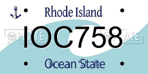 IOC758 Rhode Island License Plate