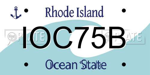 IOC75B Rhode Island License Plate