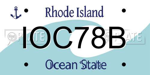 IOC78B Rhode Island License Plate