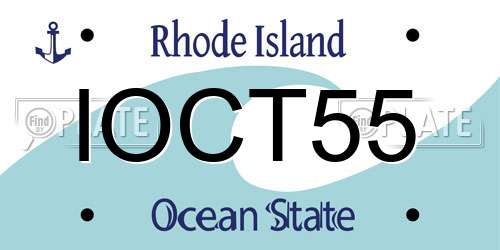 IOCT55 Rhode Island License Plate