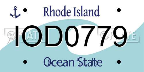 IOD0779 Rhode Island License Plate
