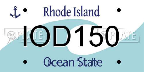 IOD150 Rhode Island License Plate