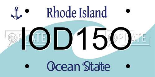 IOD15O Rhode Island License Plate