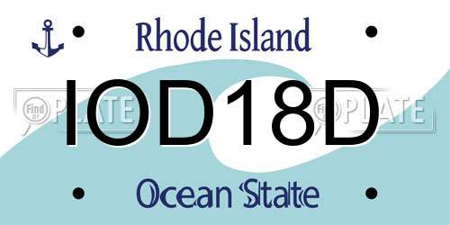 IOD18D Rhode Island License Plate